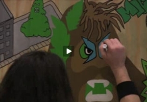 Video of Bigfoot mural at Agenda trade show