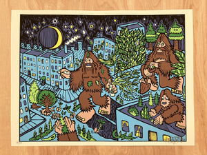 Bigfoot's "Nature Vs. City" silk screened poster