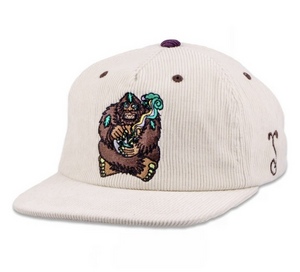 GRASSROOTS X BIGFOOT HEALER TAN CORDUROY UNSTRUCTURED ZIPPERBACK HAT